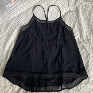 women’s lululemon black mesh tank top